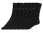 Sept paires de chaussettes noires avec les jours de la semaine.