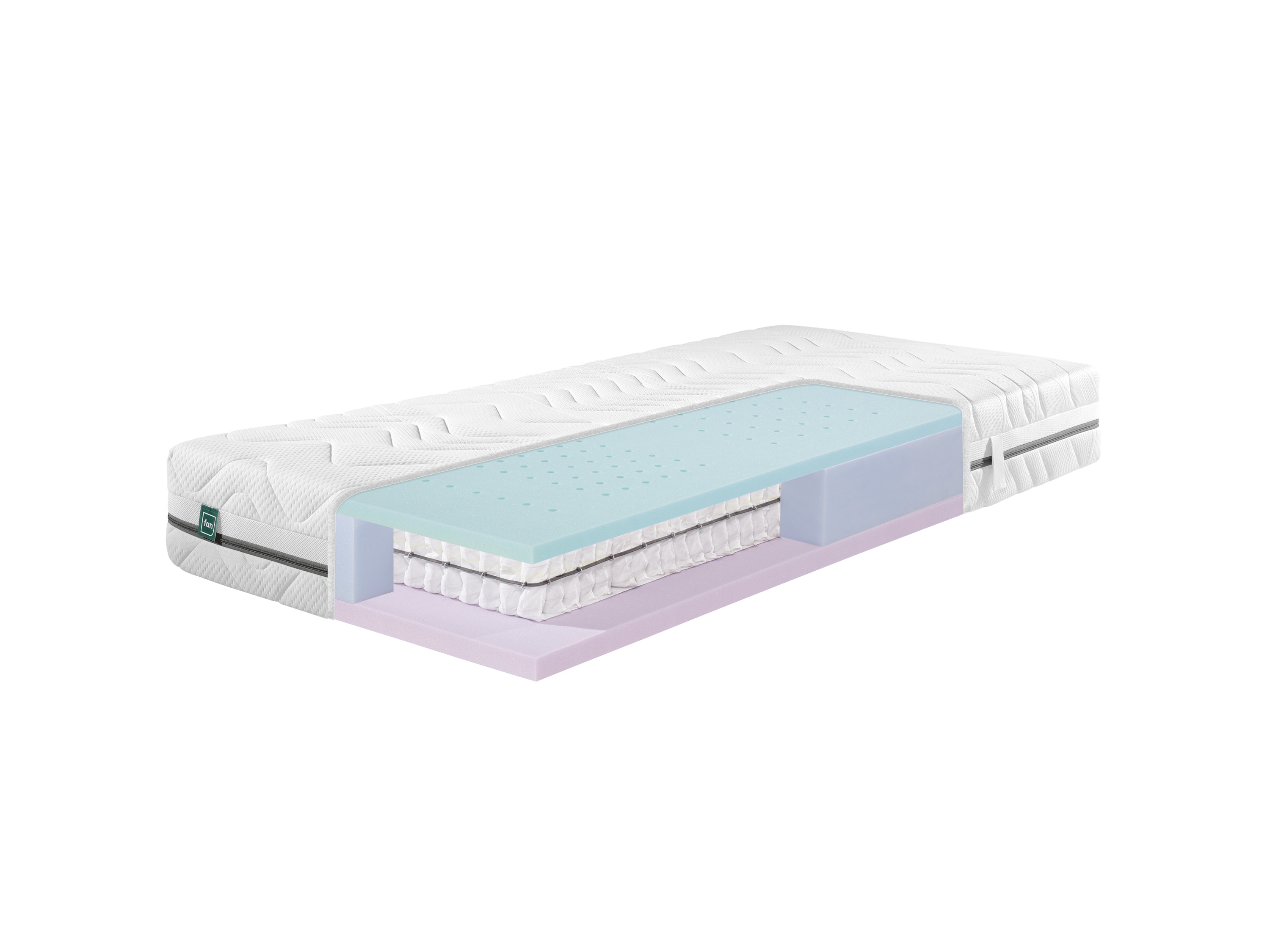 f.a.n. Matelas à ressorts ensachés Flex Side Clima T, 7 zones, H2/H3 (120 x 200 cm)