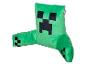 Coussin de dossier de jeu vert avec un motif de visage pixelisé noir, ressemblant à un personnage de jeu populaire.