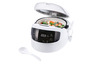 Une cocotte multifonction SilverCrest blanche avec des légumes vapeur.