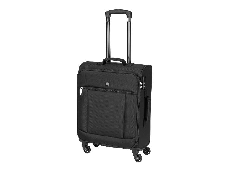 Valise cabine noire à roulettes.