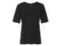 T-shirt noir en lin à manches courtes.