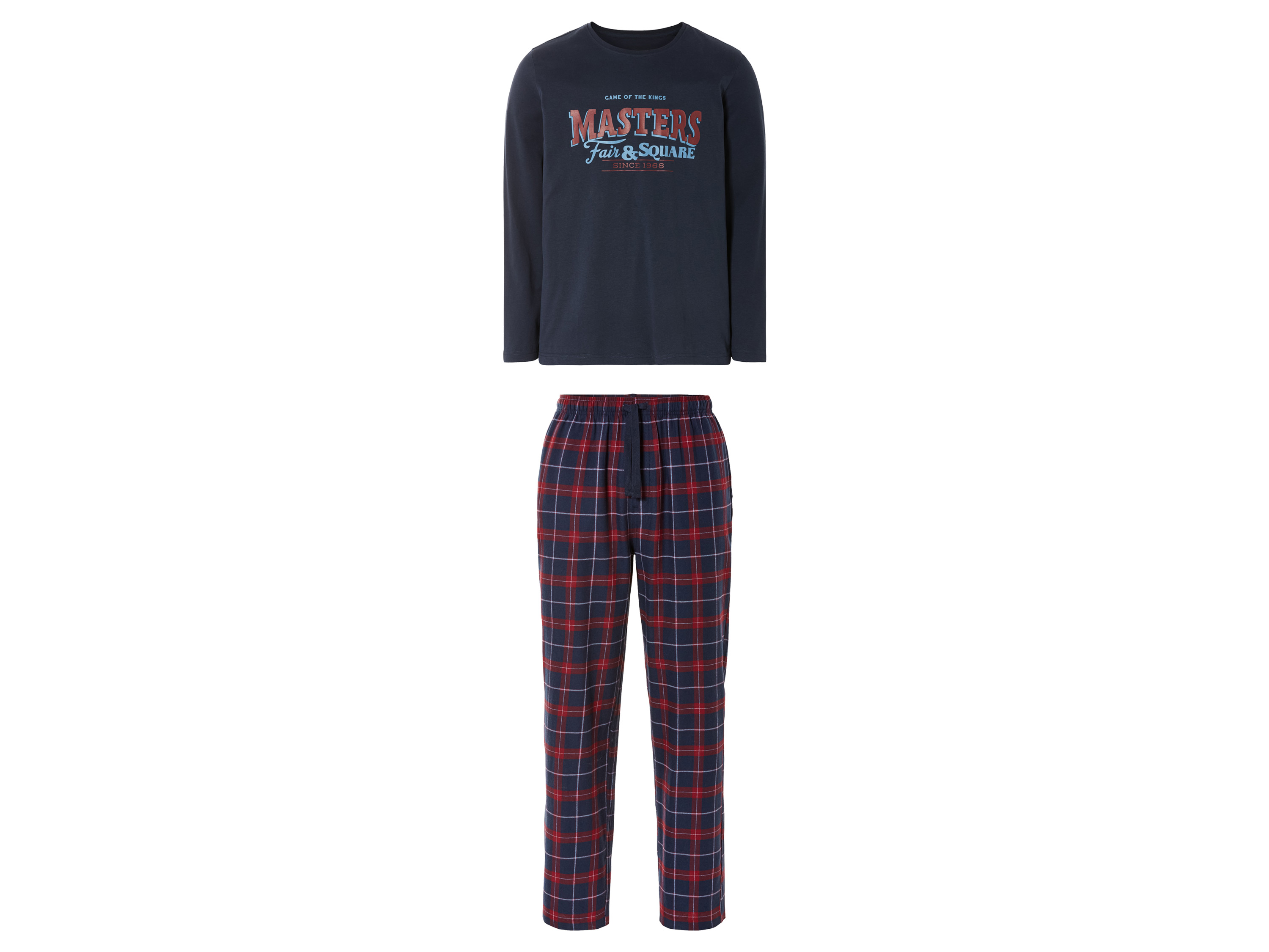 LIVERGY® Pyjama homme (S, bleu marine/rouge)