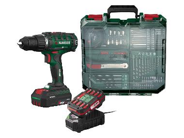 PARKSIDE® Set perceuse-visseuse sans fil et accessoires PABS 20-Li I9 + Batterie + Chargeur, 20 V