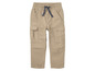 Pantalon cargo beige pour enfant avec cordon de serrage.