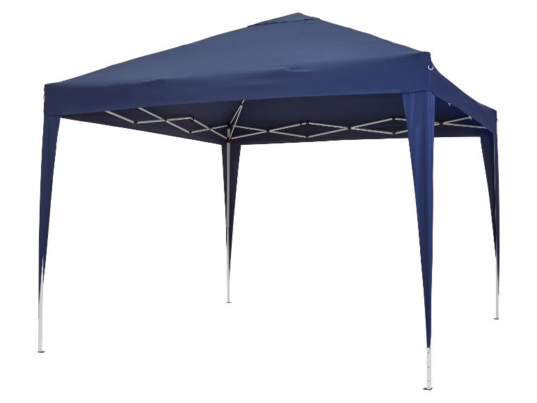 Tonnelle de jardin pliante bleue avec structure métallique