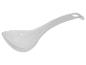 Louche en plastique transparent pour servir des soupes ou des sauces.