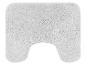 Un tapis de bain blanc en forme de U pour une meilleure absorption.