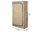 Armoire de rangement en tissu beige avec fermeture éclair, mesurant 174x100x46cm.