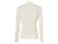 Pull blanc côtelé à col roulé.