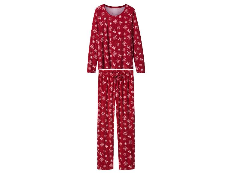 Pyjama rouge avec imprimé de flocons de neige et de nœuds blancs