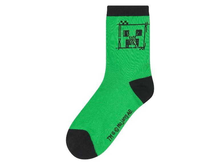 Chaussettes vertes Minecraft.