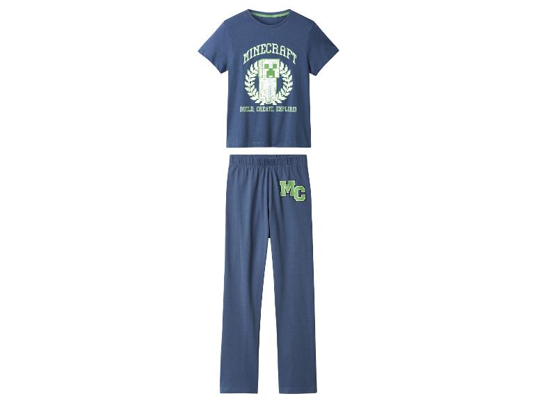 Pyjama Minecraft pour garçon, bleu marine.