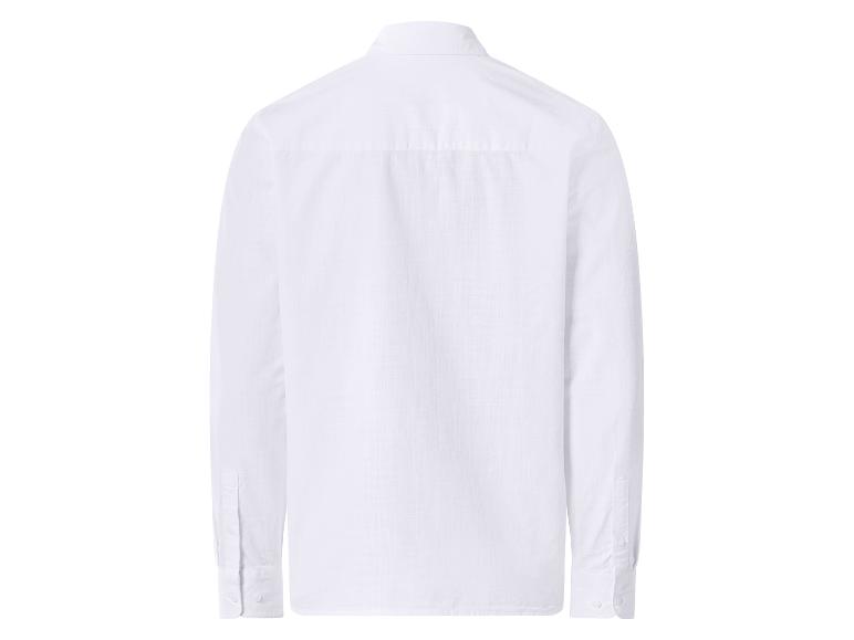 Chemise blanche à manches longues pour homme, vue de dos.