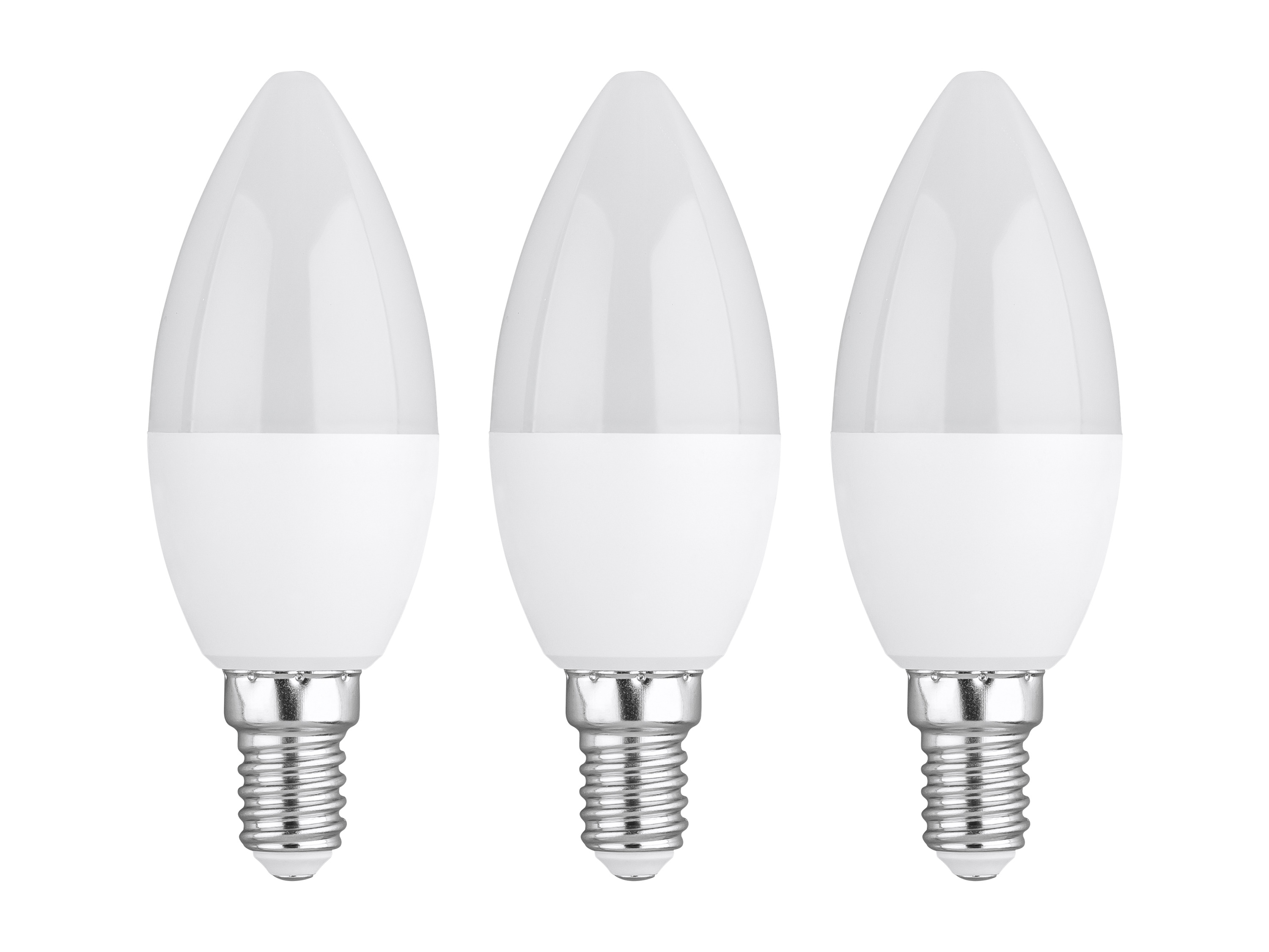 LIVARNO home Lot de 2 ou 3 ampoules LED (Bougie E14 4,2W, lot de 3, laiteux)