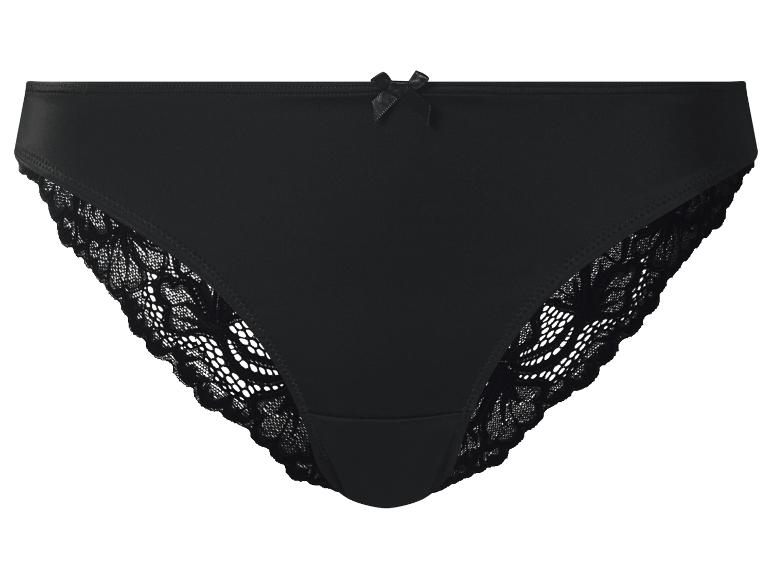 Culotte noire pour femme avec détails en dentelle et petit nœud