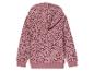 Sweat-shirt rose à capuche avec un motif de coeurs.