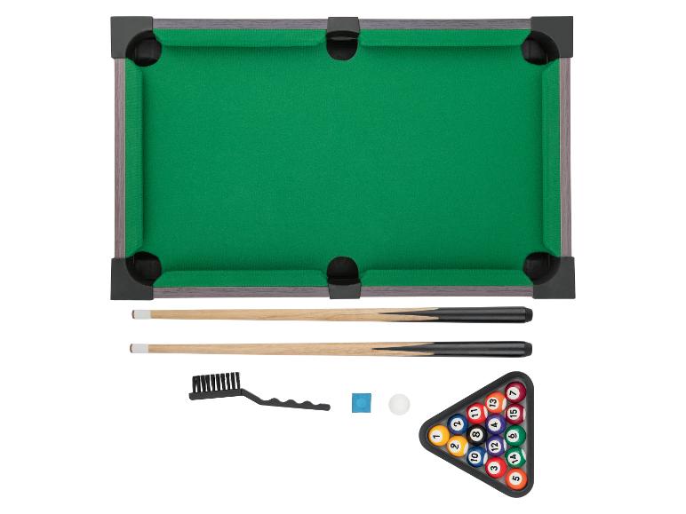 Ensemble de table de billard miniature avec queues, boules, triangle, brosse et craie
