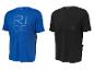 Deux t-shirts de cyclisme pour hommes, un bleu avec le texte 'RIDE', un noir avec une poche poitrine.