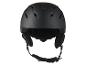 Casque de ski noir avec des sangles à velcro.