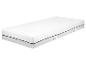 Un matelas blanc avec des détails gris.
