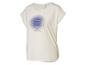 T-shirt blanc avec impression bleue de Crivit avec le texte 'calm state of mind'.