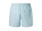 Shorts de bain rayés bleu et blanc.