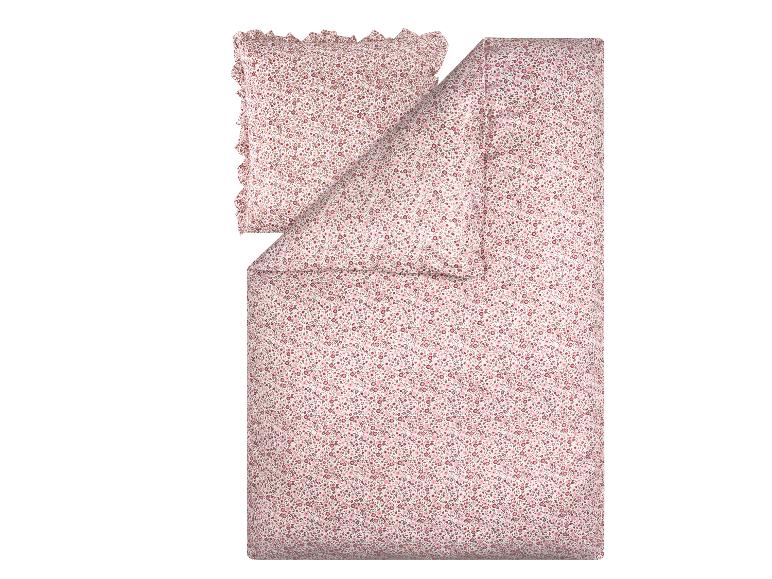 Parure de lit et oreiller à motif floral rose