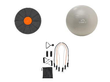 CRIVIT Plateau d’équilibre ou ballon de gymnastique ou bandes de fitness