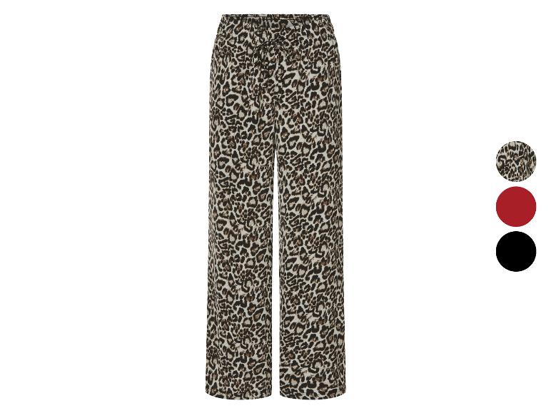 Pantalon large à imprimé léopard, disponible en trois couleurs.
