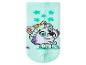 Chaussettes enfant couleur menthe avec motif de chiot blanc et étoiles.