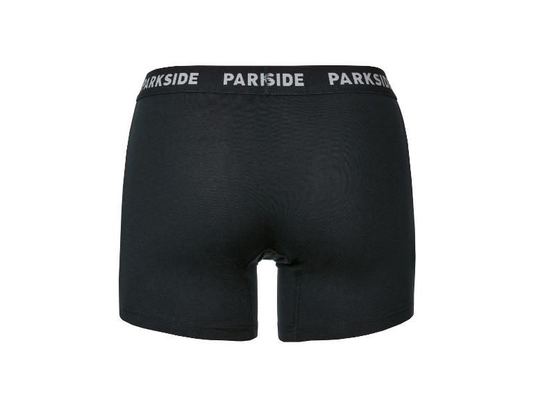 Boxer homme noir Parkside avec logo blanc sur la ceinture, vue arrière.