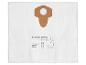 Sac d'aspirateur blanc avec plaque en carton marron et instructions.