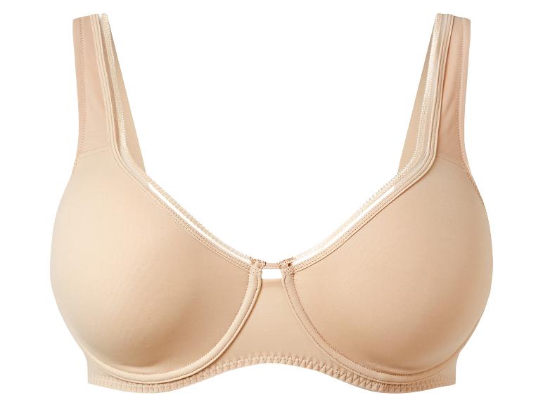Soutien-gorge beige sans couture avec armatures.