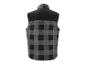 Gilet polaire à carreaux noir et gris pour homme, vue de dos.