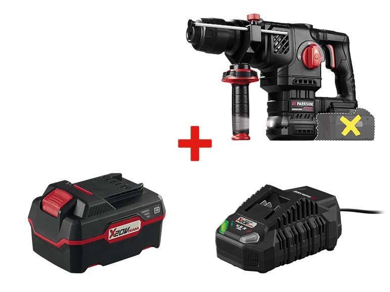 Marteau perforateur Parkside, batterie X20V Team et chargeur
