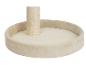 Base de poteau à griffer beige pour chat avec lit douillet et poteau en sisal.