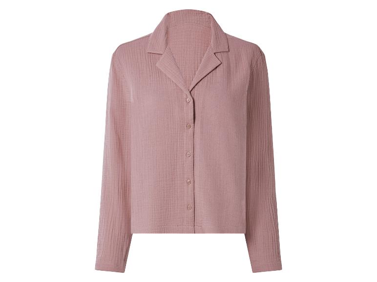 Chemise rose à manches longues et col à revers