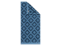 Une serviette bleue à motif géométrique de la marque LOOKS.