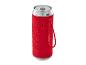 Enceinte portable rouge en forme de canette de boisson.