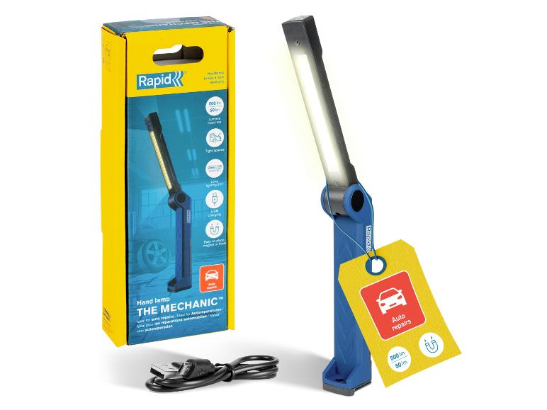 Lampe de travail Rapid The Mechanic avec chargement USB pour réparations automobiles, 500/50 lm.