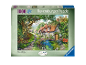 Puzzle de 1000 pièces représentant un cottage de campagne pittoresque avec jardin et étang.