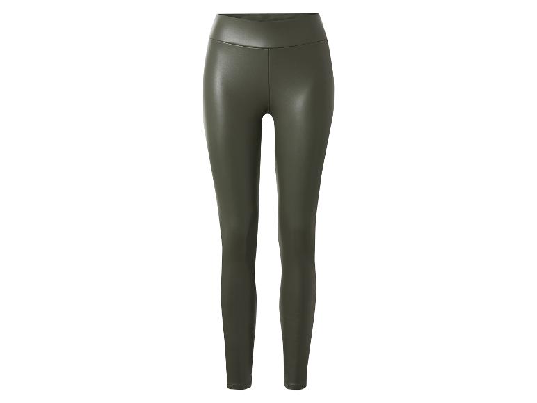 Legging vert foncé en similicuir taille haute
