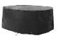 Housse de protection noire pour mobilier de jardin, avec cordon de serrage.