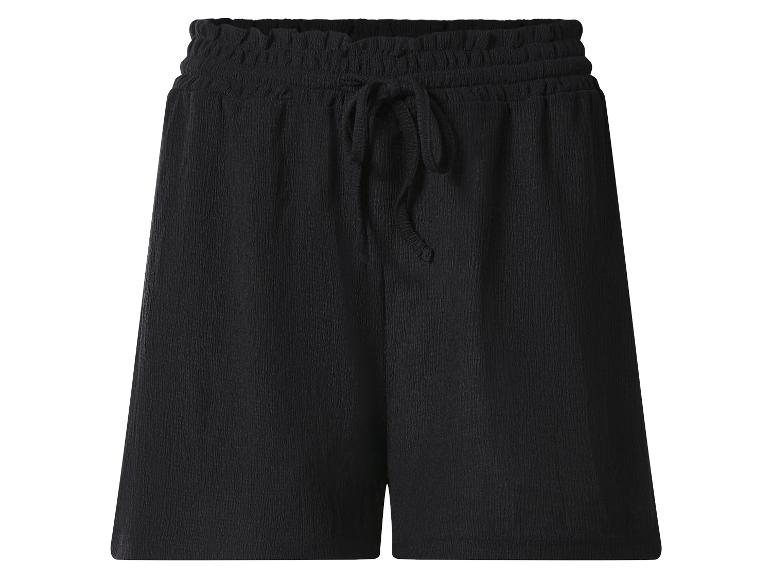 Short noir avec taille élastique et cordon de serrage