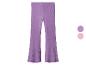 Legging évasé côtelé violet avec ourlet volanté