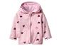 Veste bébé rose à capuche avec des cœurs violets et roses
