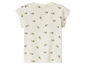 T-shirt blanc à manches courtes avec un motif d'abeilles.