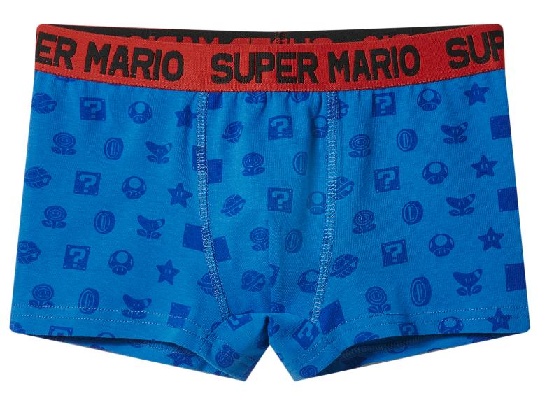 Caleçon bleu avec imprimé Super Mario et ceinture rouge