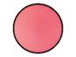 Une lampe ronde rose avec des points blancs.